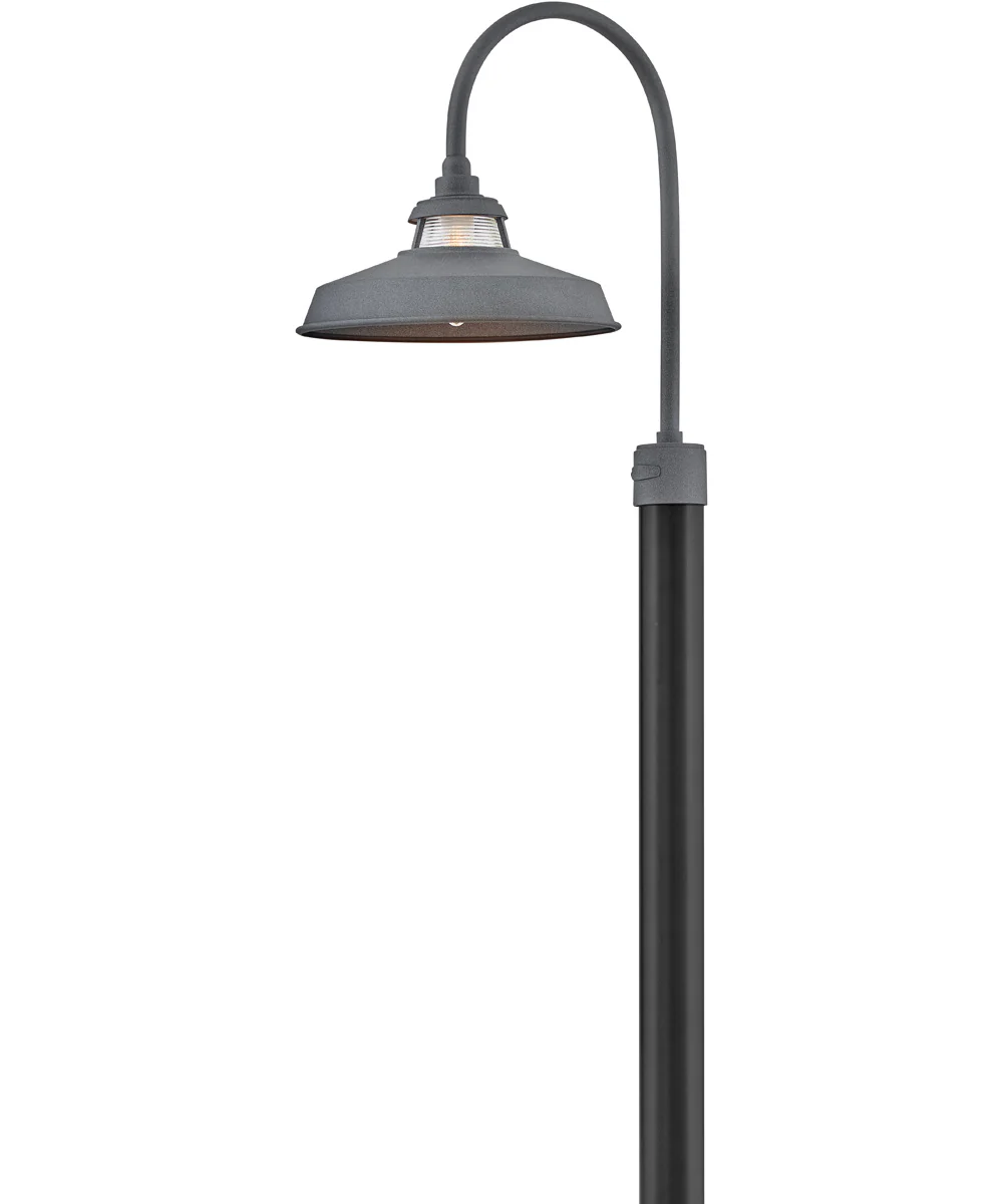 Troyer 1-Light Medium Post Mount Lantern in Aged Zinc - Image 4