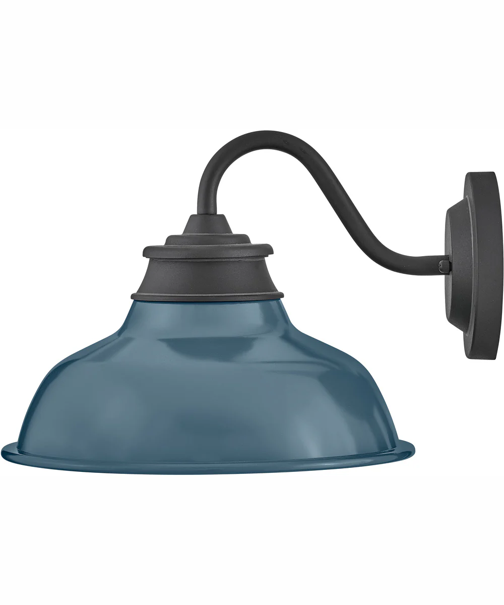 Wallace 1-Light Small Gooseneck Barn Light in Museum Black with Denim Blue accent - Image 5