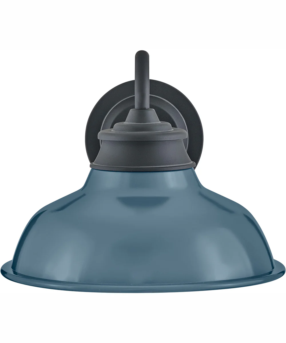 Wallace 1-Light Small Gooseneck Barn Light in Museum Black with Denim Blue accent - Image 6