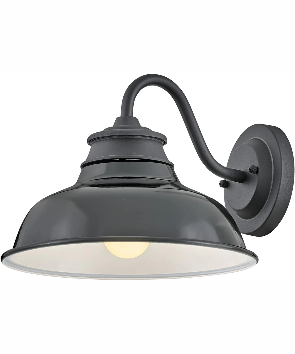 Wallace 1-Light Small Gooseneck Barn Light in Museum Black with Gloss Black accent - Image 3