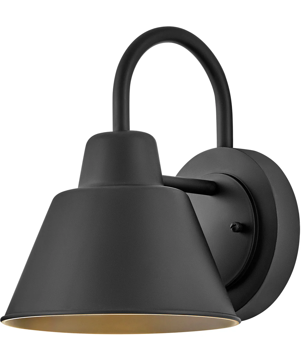 Wes 1-Light Small Gooseneck Barn Light in Black