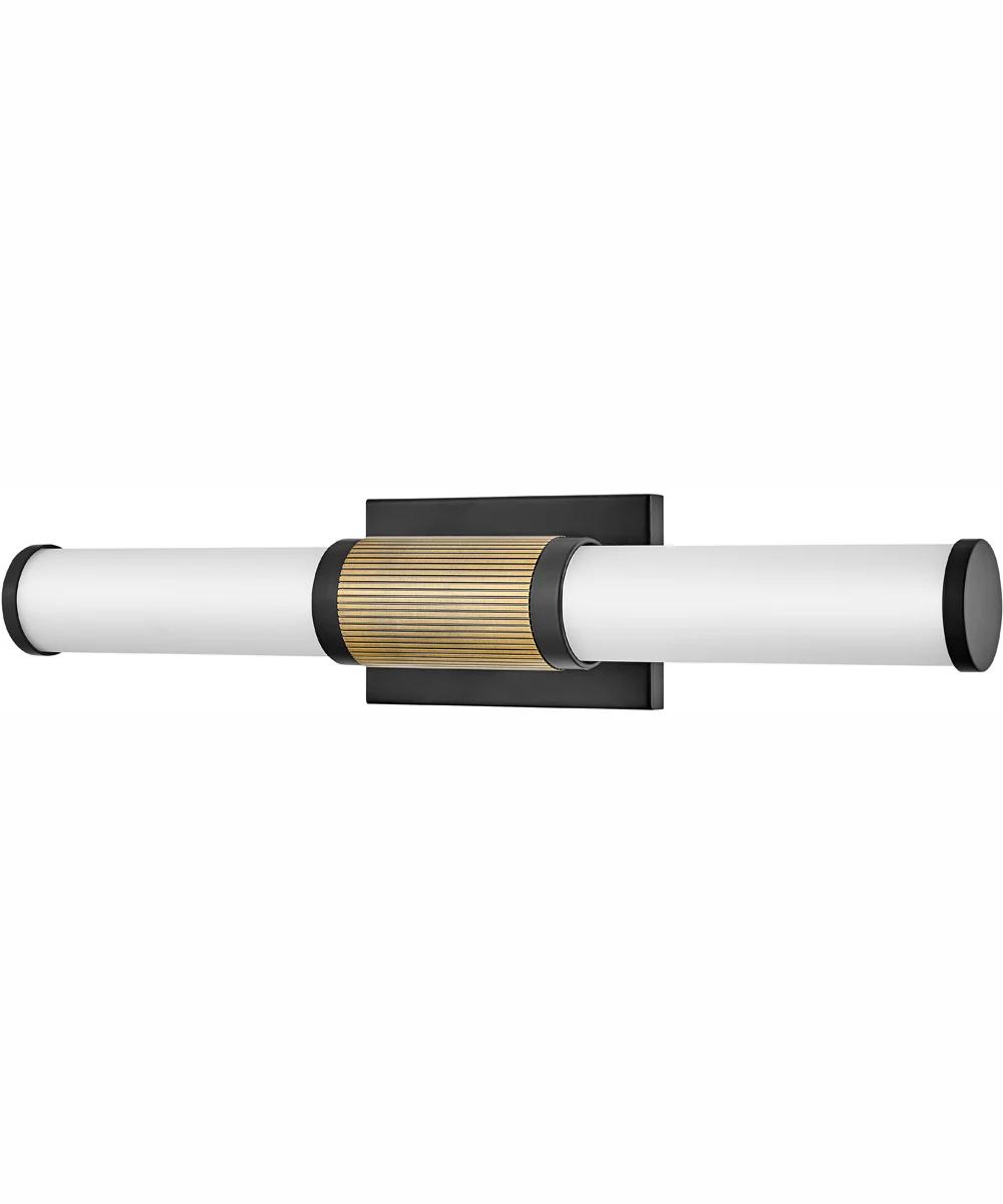 Zevi LED-Light Medium LED Vanity in Black with Lacquered Brass Accents - Image 3