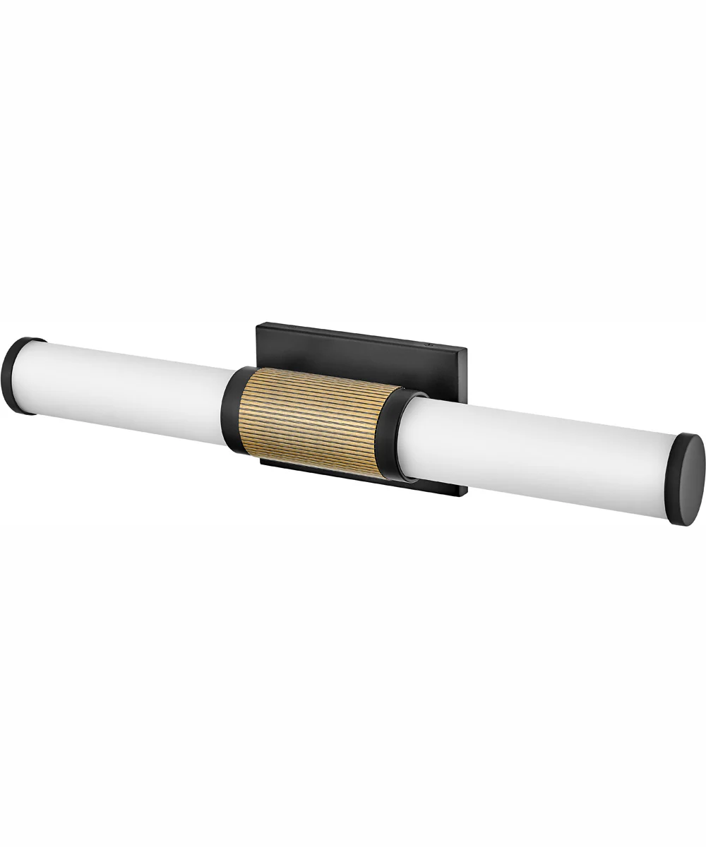 Zevi LED-Light Medium LED Vanity in Black with Lacquered Brass Accents - Image 4