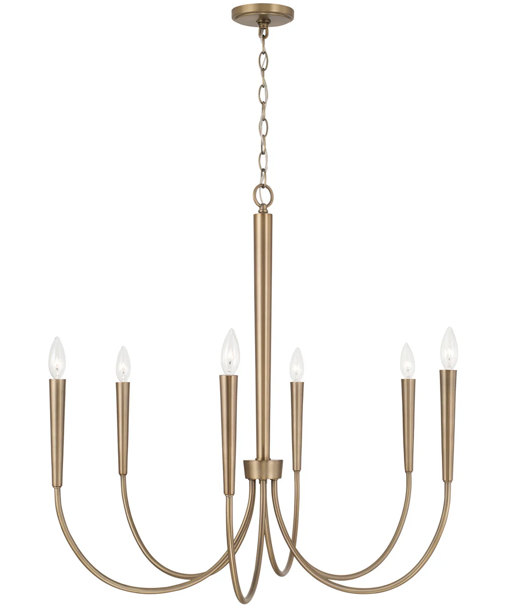 Holden 6-Light Chandelier Aged Brass - Image 4