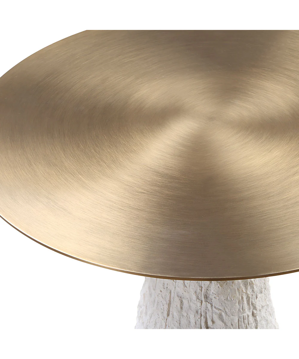 Hollen White Stone Accent Table - Image 3