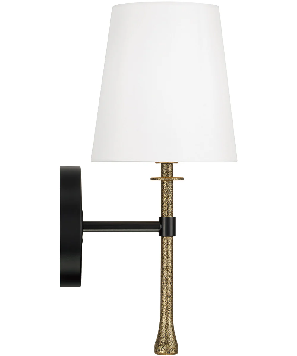 Hollis 1-Light Sconce Matte Black with Hammered Gold - Image 4