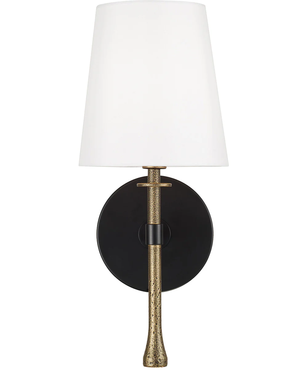 Hollis 1-Light Sconce Matte Black with Hammered Gold - Image 5