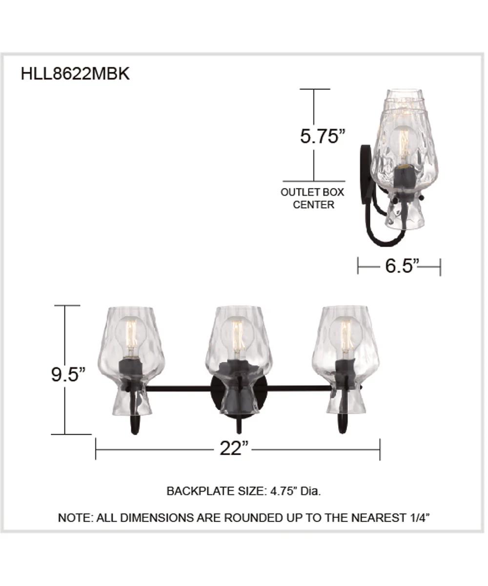 Hollis 3-light Bath Light Matte Black - Image 4