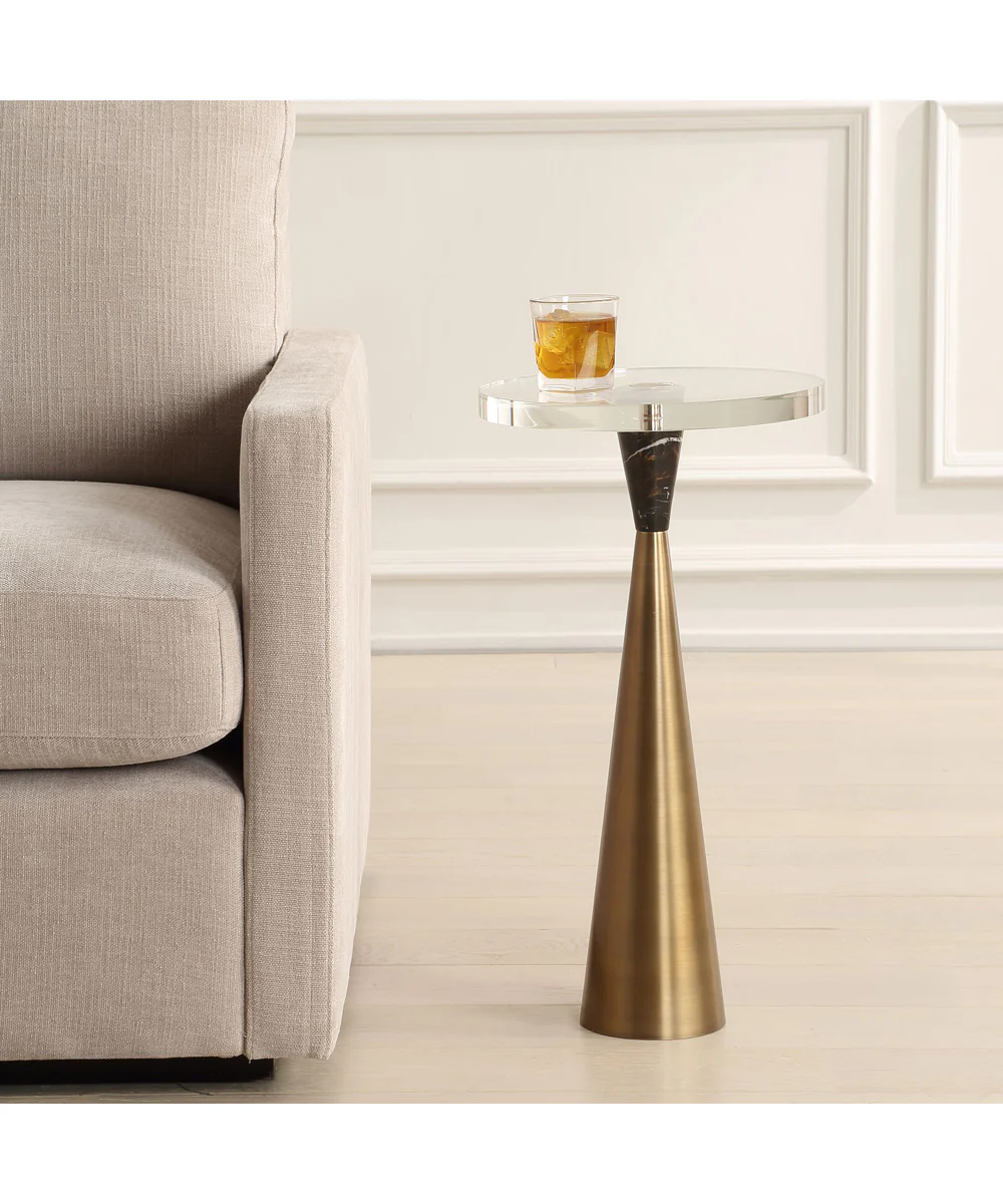 Holton Tapered Brass Accent Table - Image 2