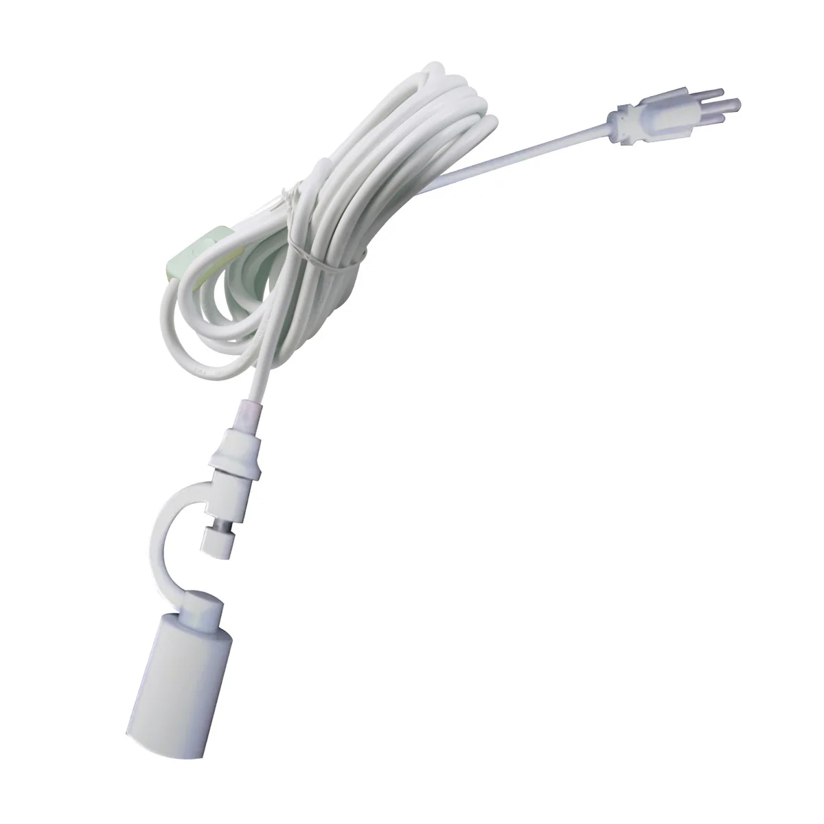 1 Light Swag Plug-In Pendant 16"w Sand Linen Shade, 17' White Cord - Image 4