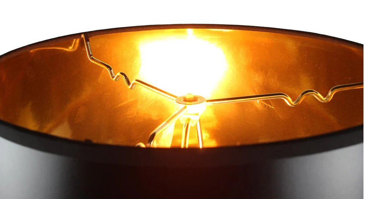 12"W x 12"H Black Parchment Gold-Lined Drum Lampshade - Image 2