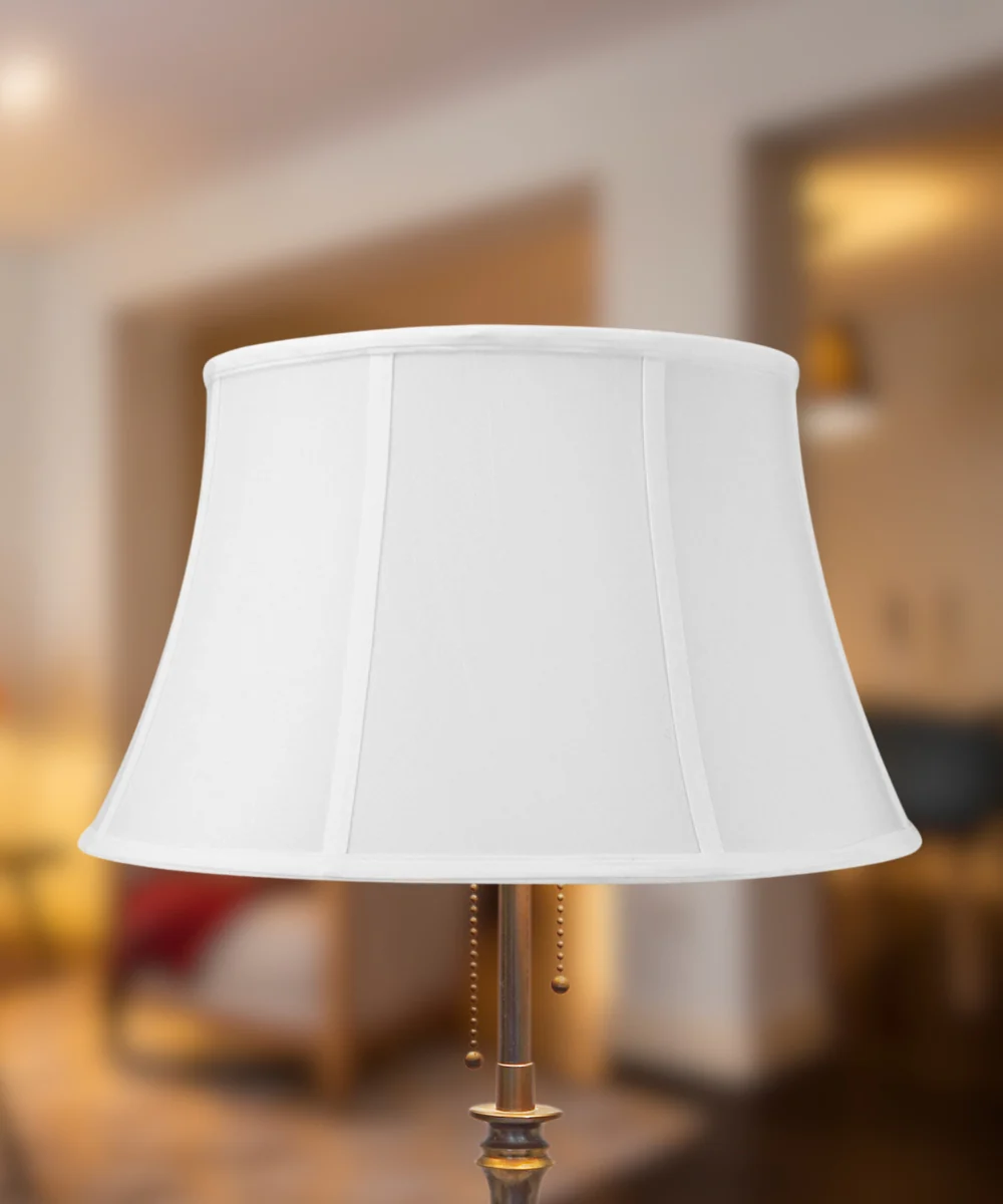 17"W x 10"H White Floor Shantung Lampshade - Image 3