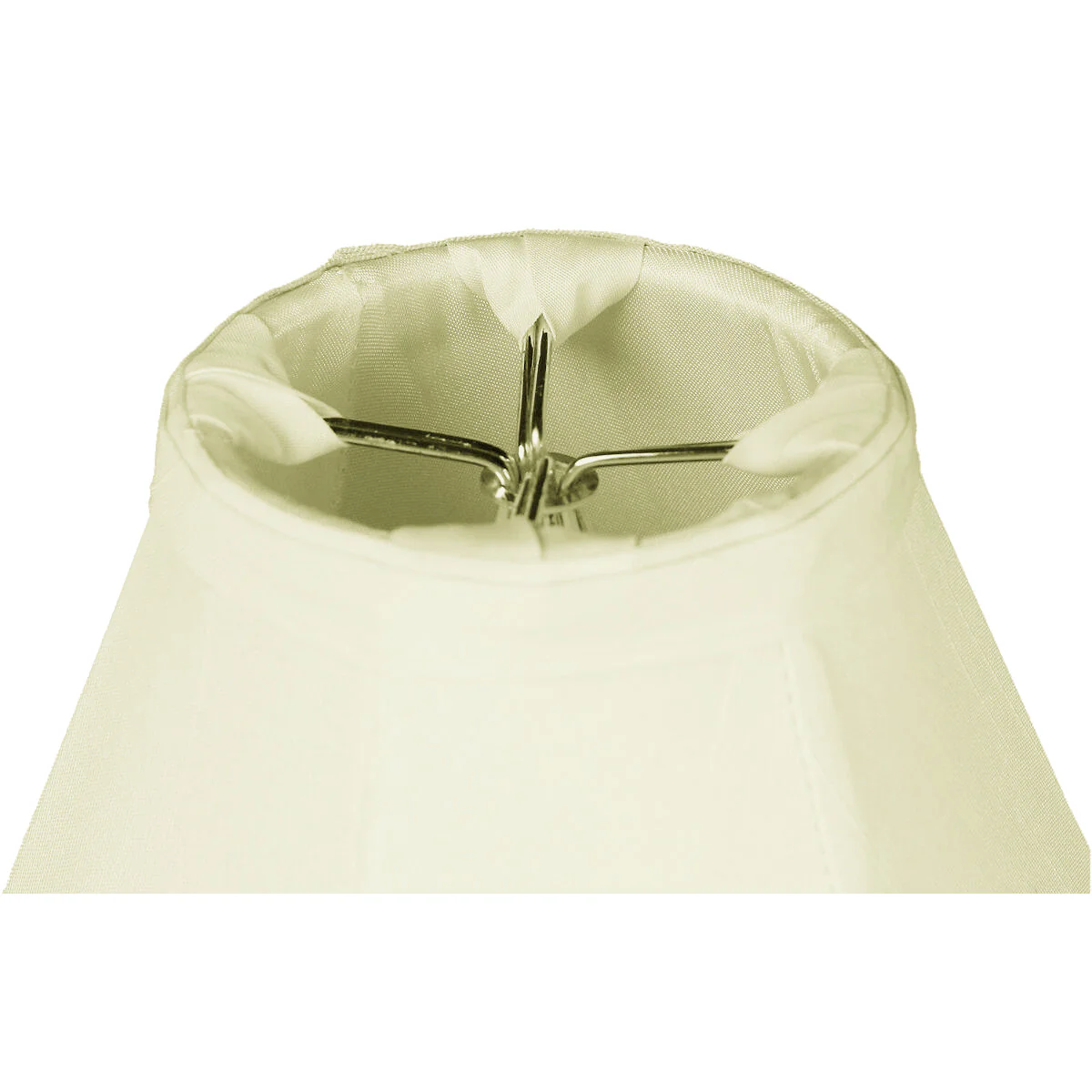 6"W x 5"H Candelabra Stretch Eggshell With White Liner Clip-On Clip-On Lampshade - Image 3