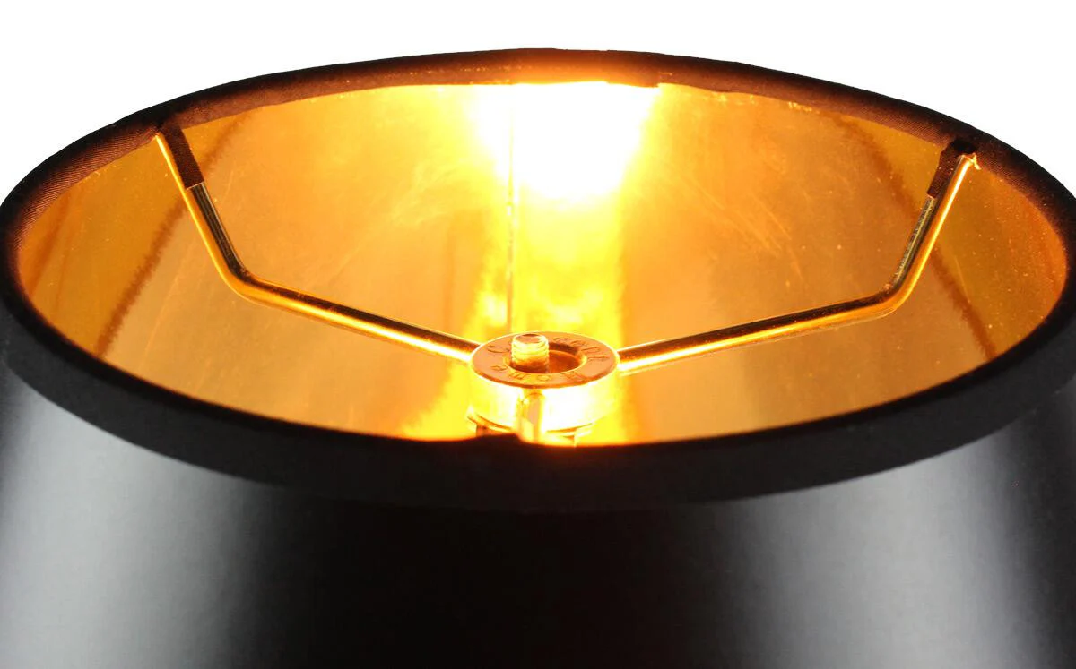 13"W x 9"H Black Parchment Gold-Lined Floor Lampshade - Image 2
