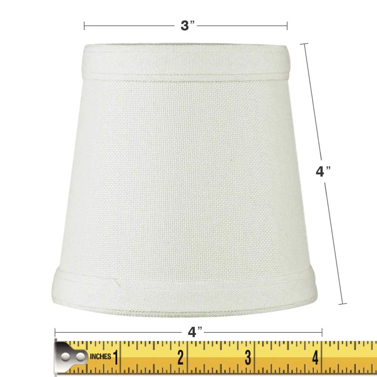4"W x 4"H Clip-on Candelabra Lamp Shade Light Oatmeal - Image 2