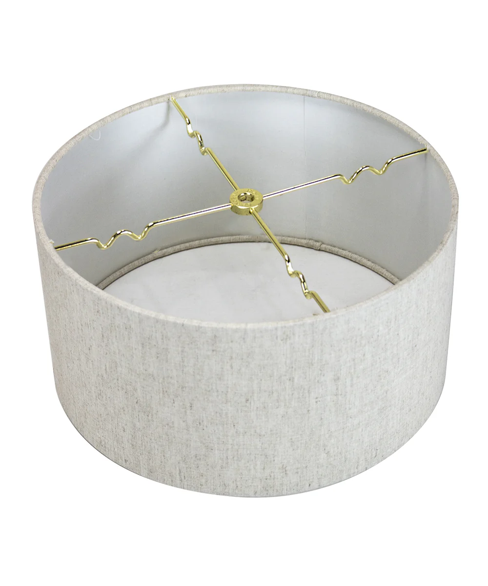 16"x16"x9" Textured Oatmeal Hardback Drum Lampshade - Image 4