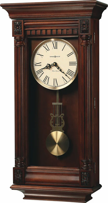 27"H Lewisburg Tall Wall Clock in Tuscany Cherry