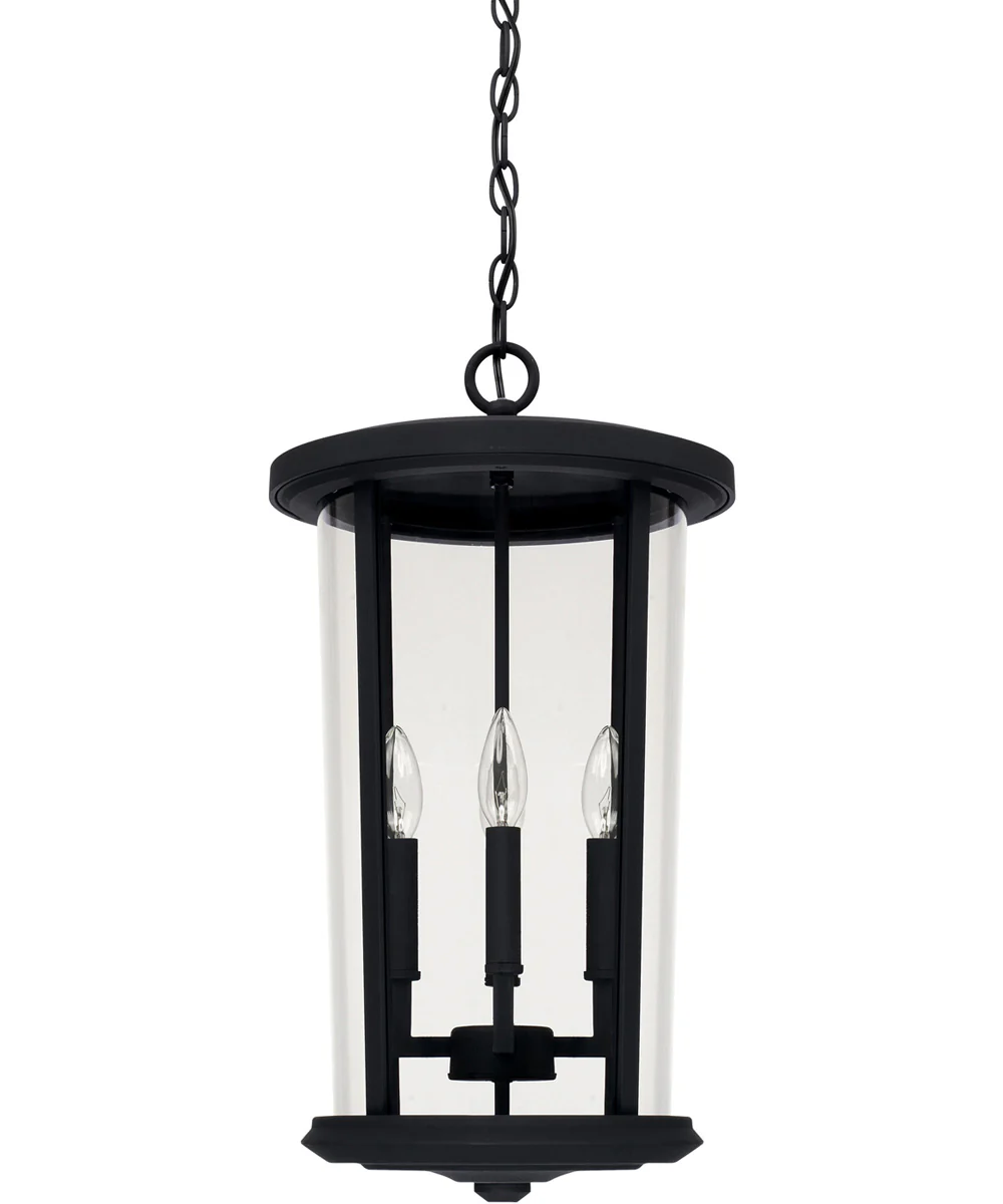 Howell 4-Light Outdoor Hanging Rain or Shine - Black with Clear Glass
