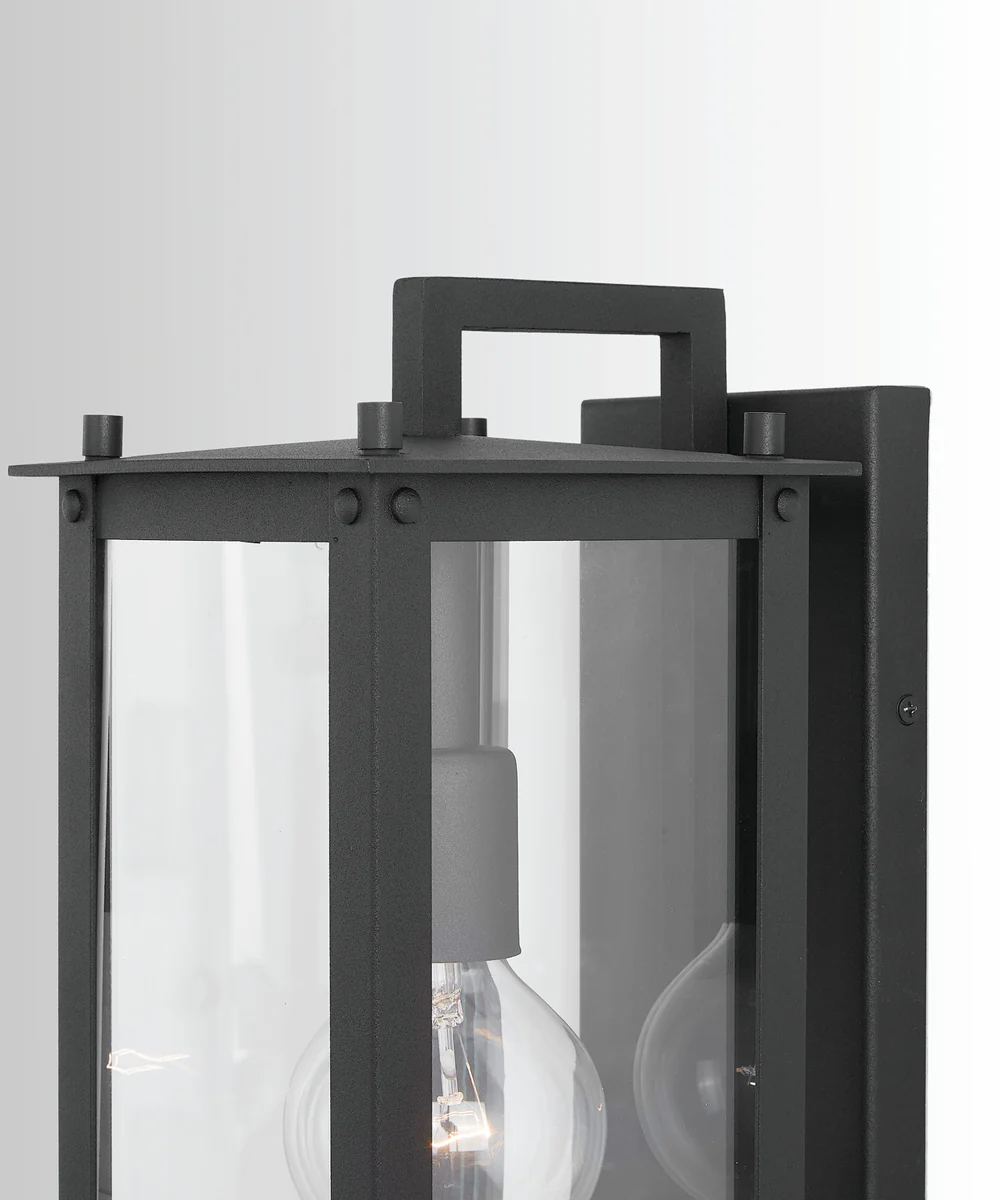 Hunt 1-Light Outdoor Wall Mount Rain or Shine - Black with Clear Glass - Image 3