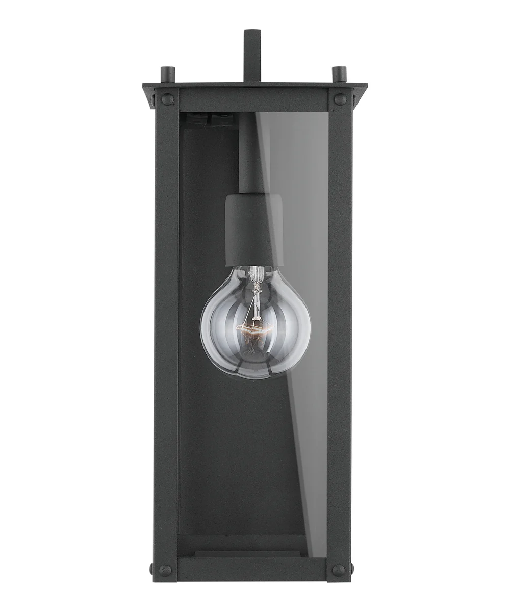 Hunt 1-Light Outdoor Wall Mount Rain or Shine - Black with Clear Glass - Image 4
