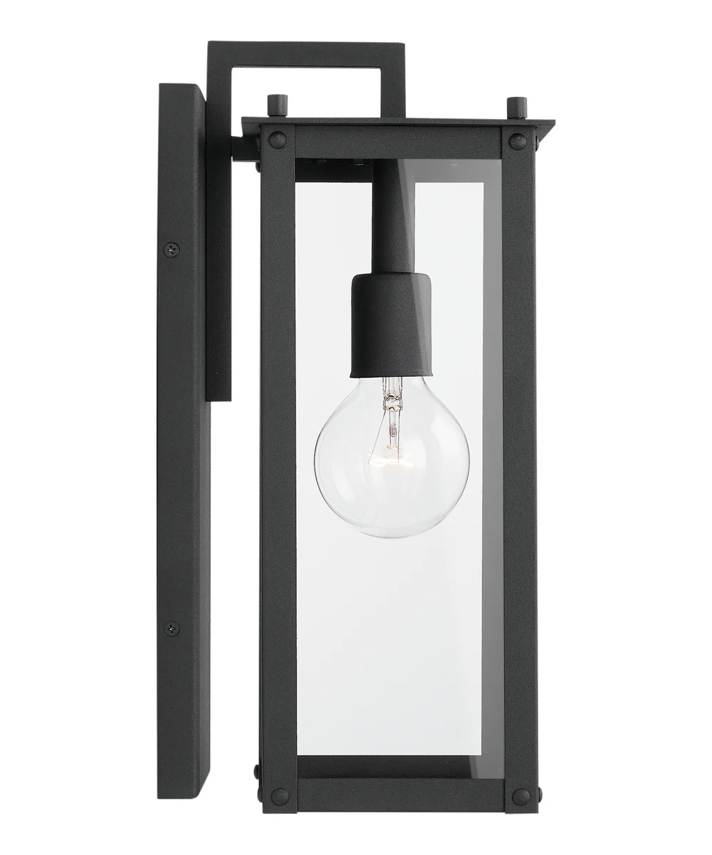 Hunt 1-Light Outdoor Wall Mount Rain or Shine - Black with Clear Glass - Image 5