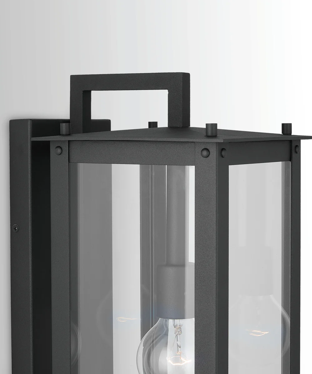 Hunt 1-Light Outdoor Wall Mount Rain or Shine - Black with Clear Glass - Image 3