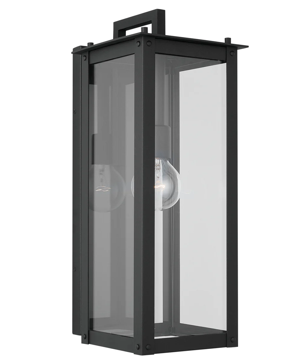 Hunt 1-Light Outdoor Wall Mount Rain or Shine - Black with Clear Glass - Image 4