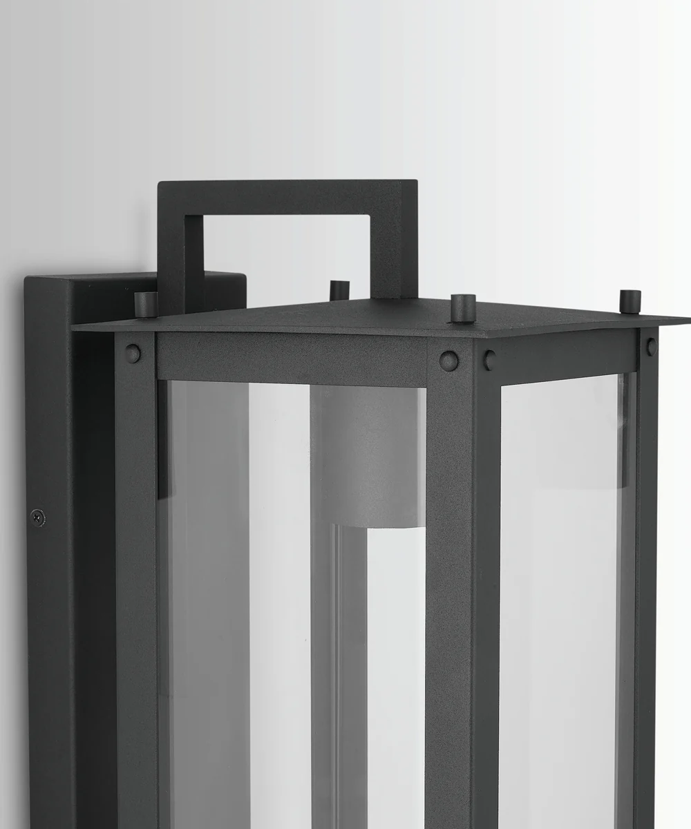Hunt 1-Light Outdoor Wall Mount Rain or Shine - Black with Clear Glass - Image 3