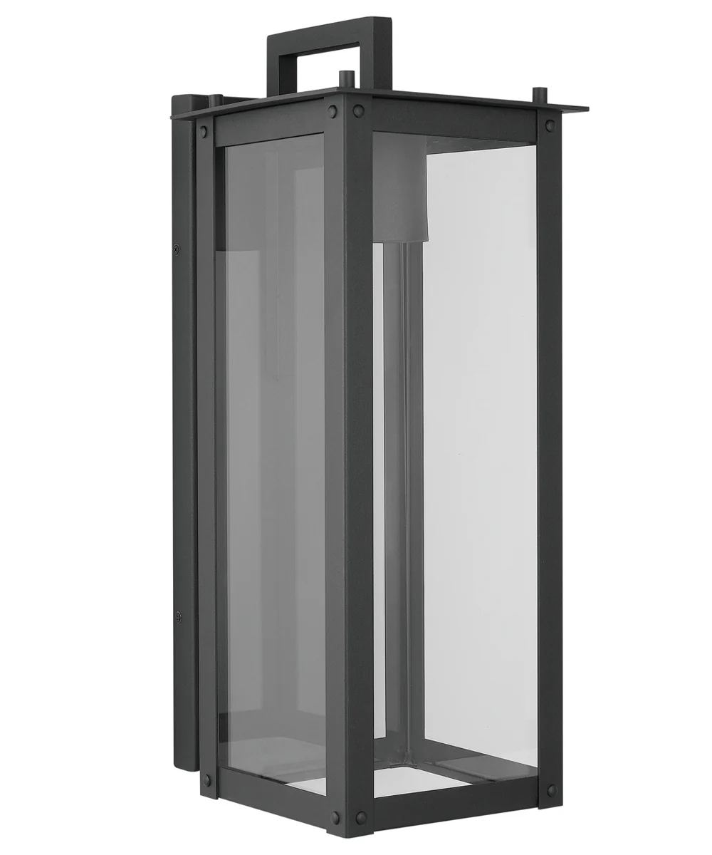 Hunt 1-Light Outdoor Wall Mount Rain or Shine - Black with Clear Glass - Image 4