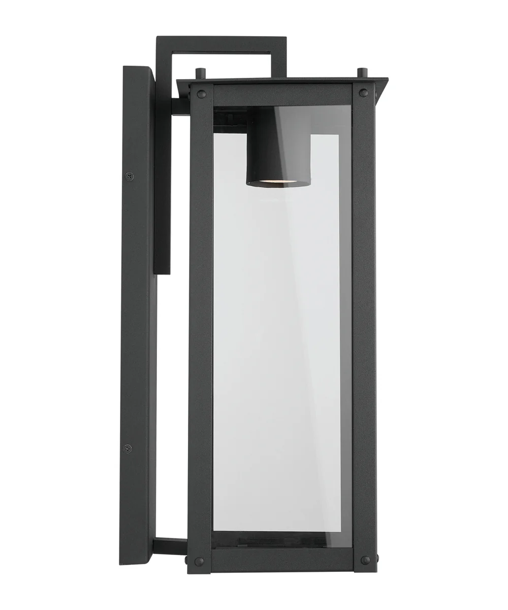 Hunt 1-Light Outdoor Wall Mount Rain or Shine - Black with Clear Glass - Image 5