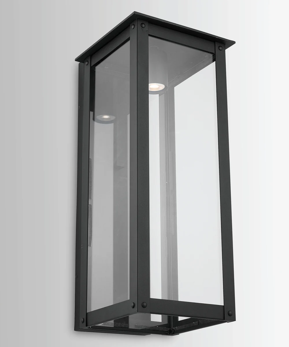 Hunt 1-Light Outdoor Wall Mount Rain or Shine - Black with Clear Glass - Image 2