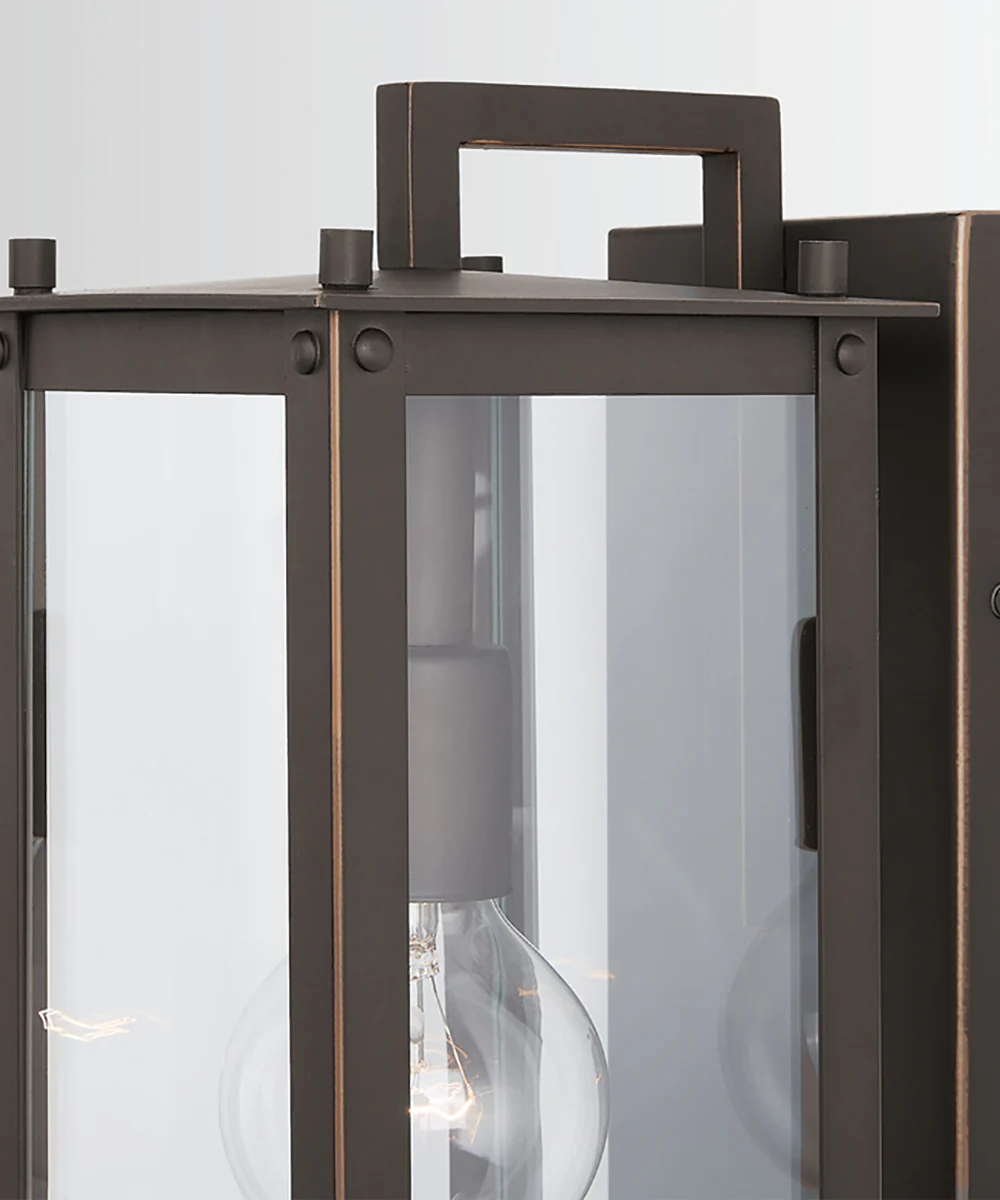 Hunt 1-Light Outdoor Wall Mount Rain or Shine - Oiled Bronze with Clear Glass - Image 3