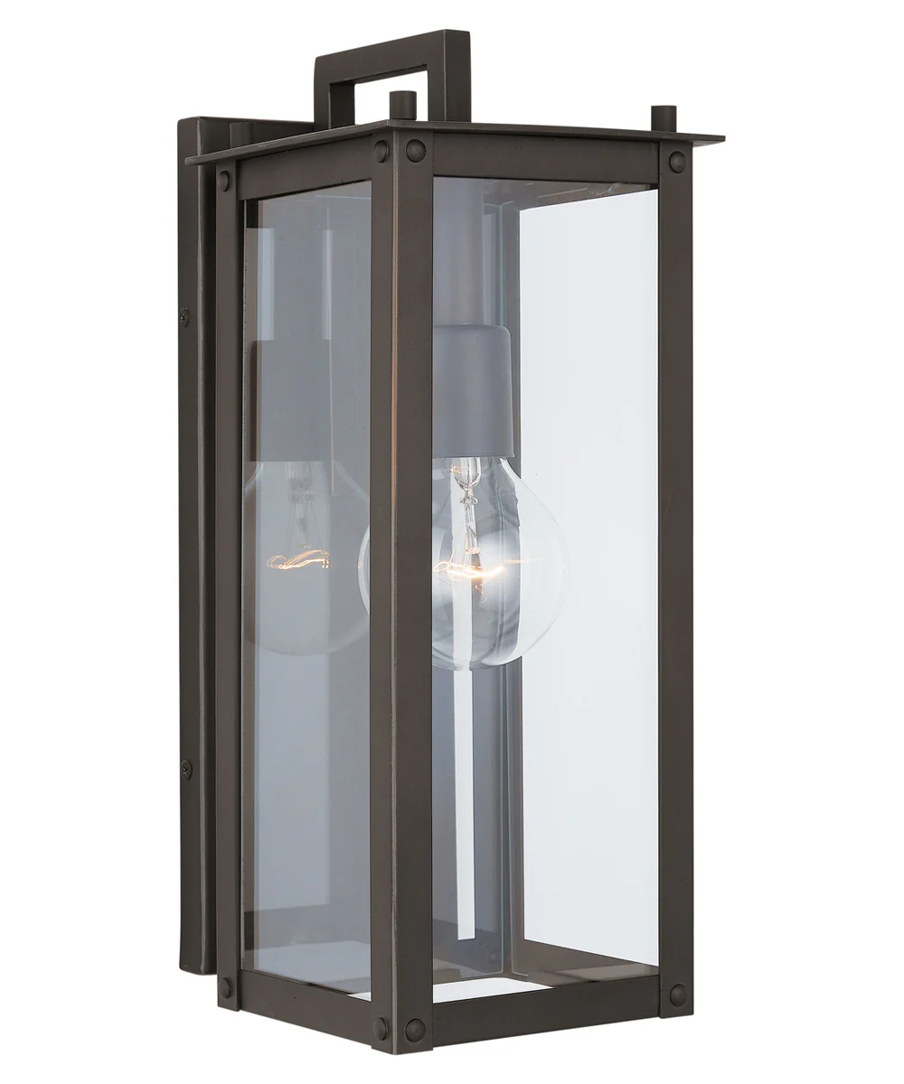 Hunt 1-Light Outdoor Wall Mount Rain or Shine - Oiled Bronze with Clear Glass - Image 4