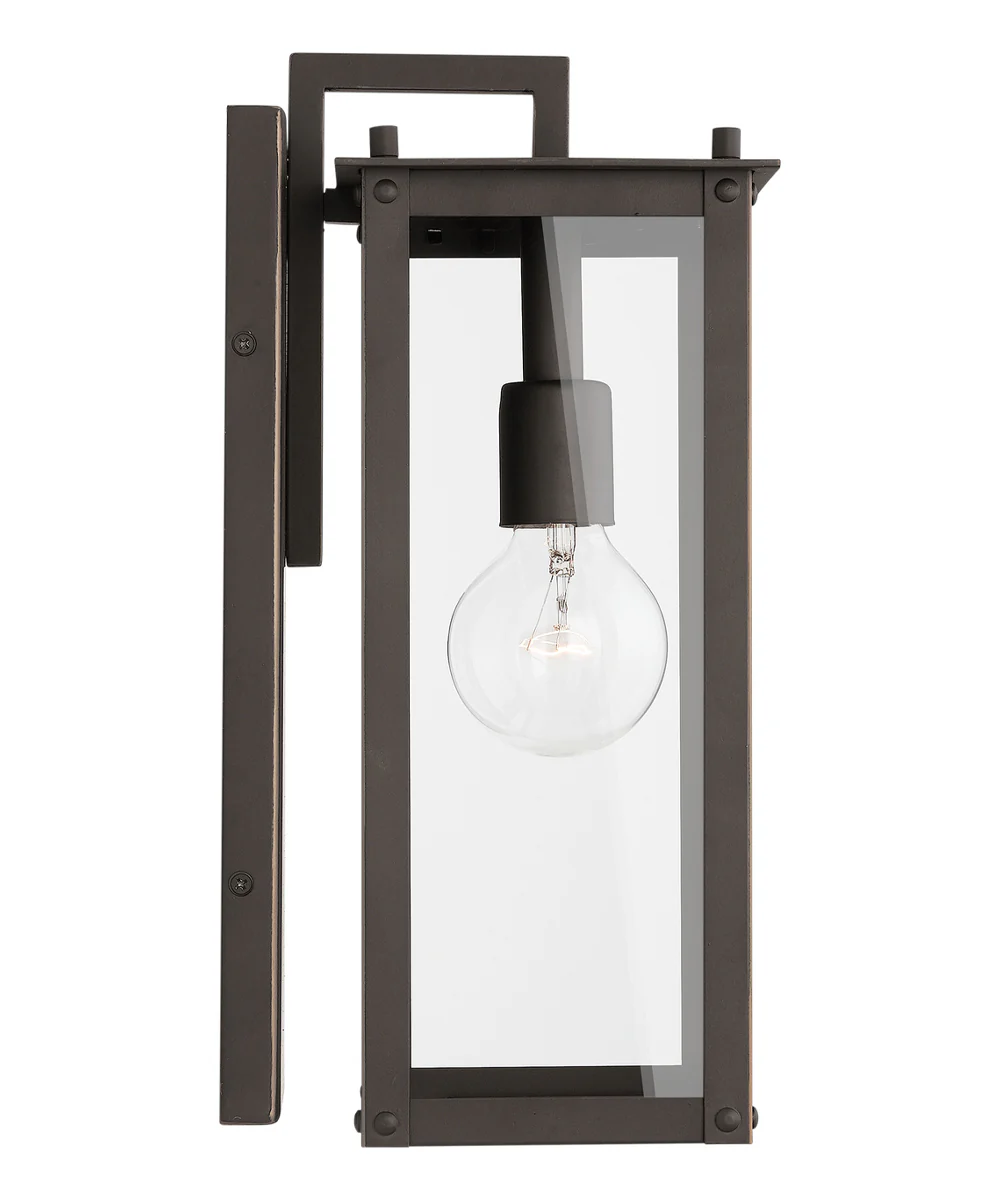 Hunt 1-Light Outdoor Wall Mount Rain or Shine - Oiled Bronze with Clear Glass - Image 5