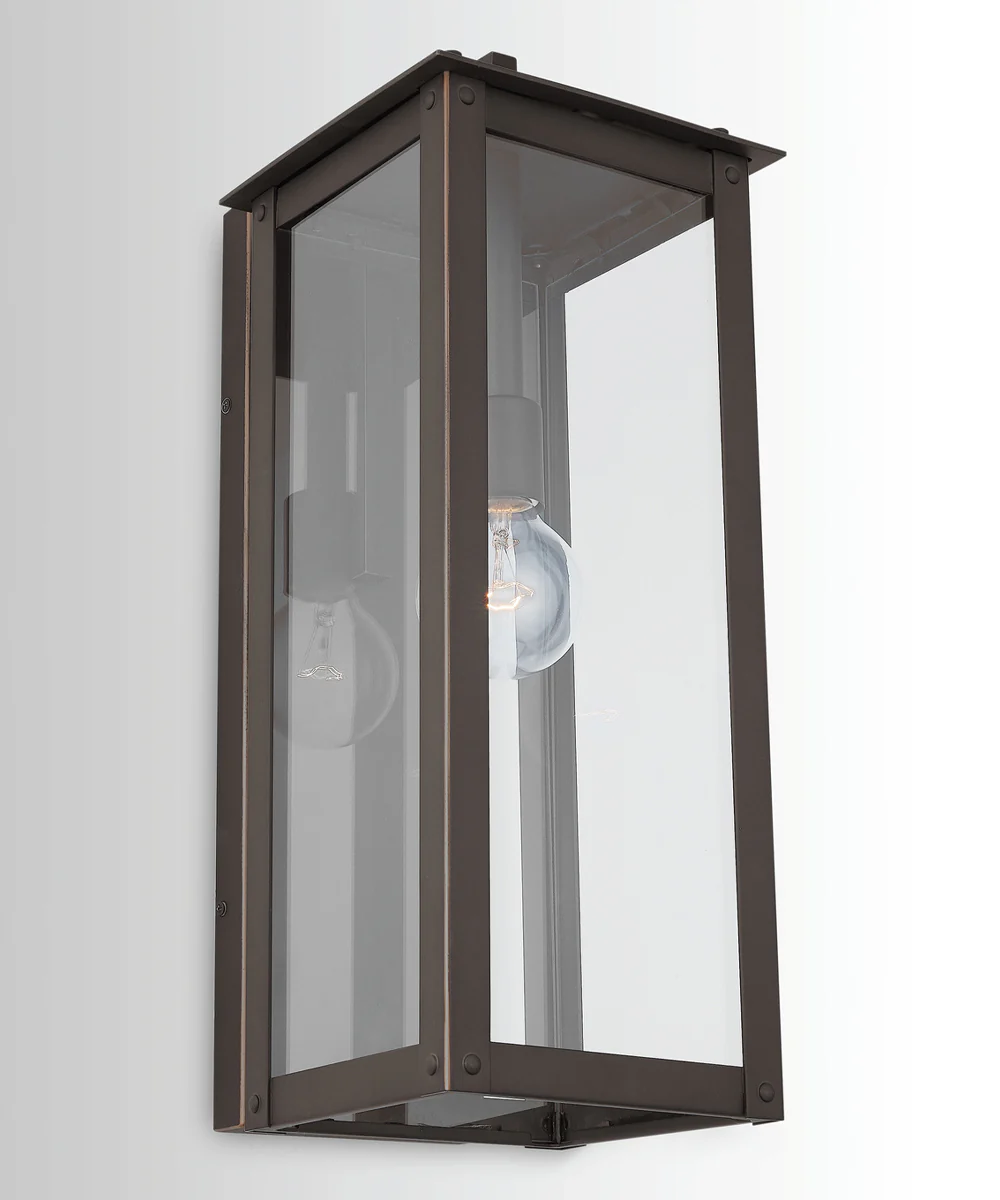 Hunt 1-Light Outdoor Wall Mount Rain or Shine - Oiled Bronze with Clear Glass - Image 2