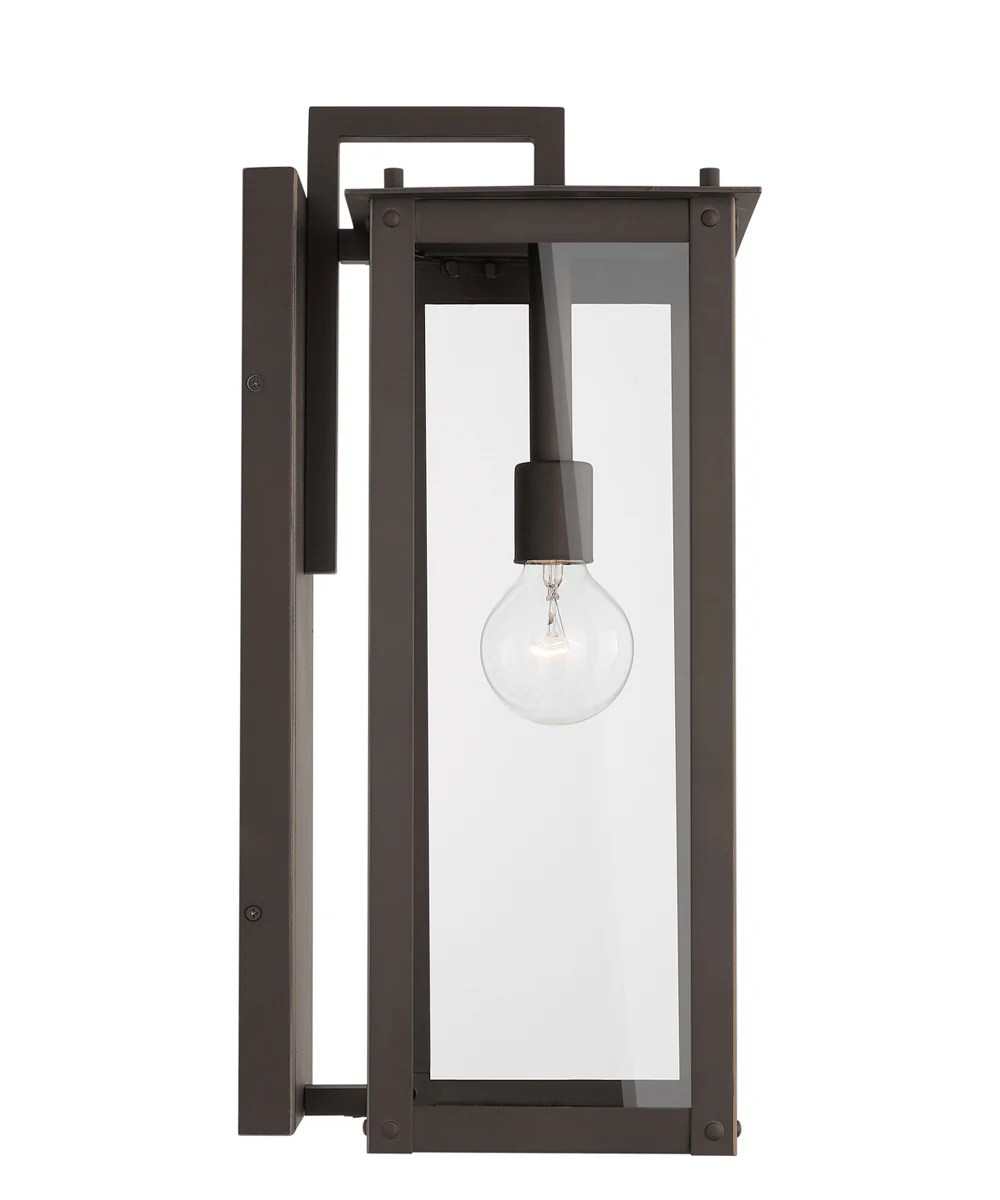 Hunt 1-Light Outdoor Wall Mount Rain or Shine - Oiled Bronze with Clear Glass - Image 6