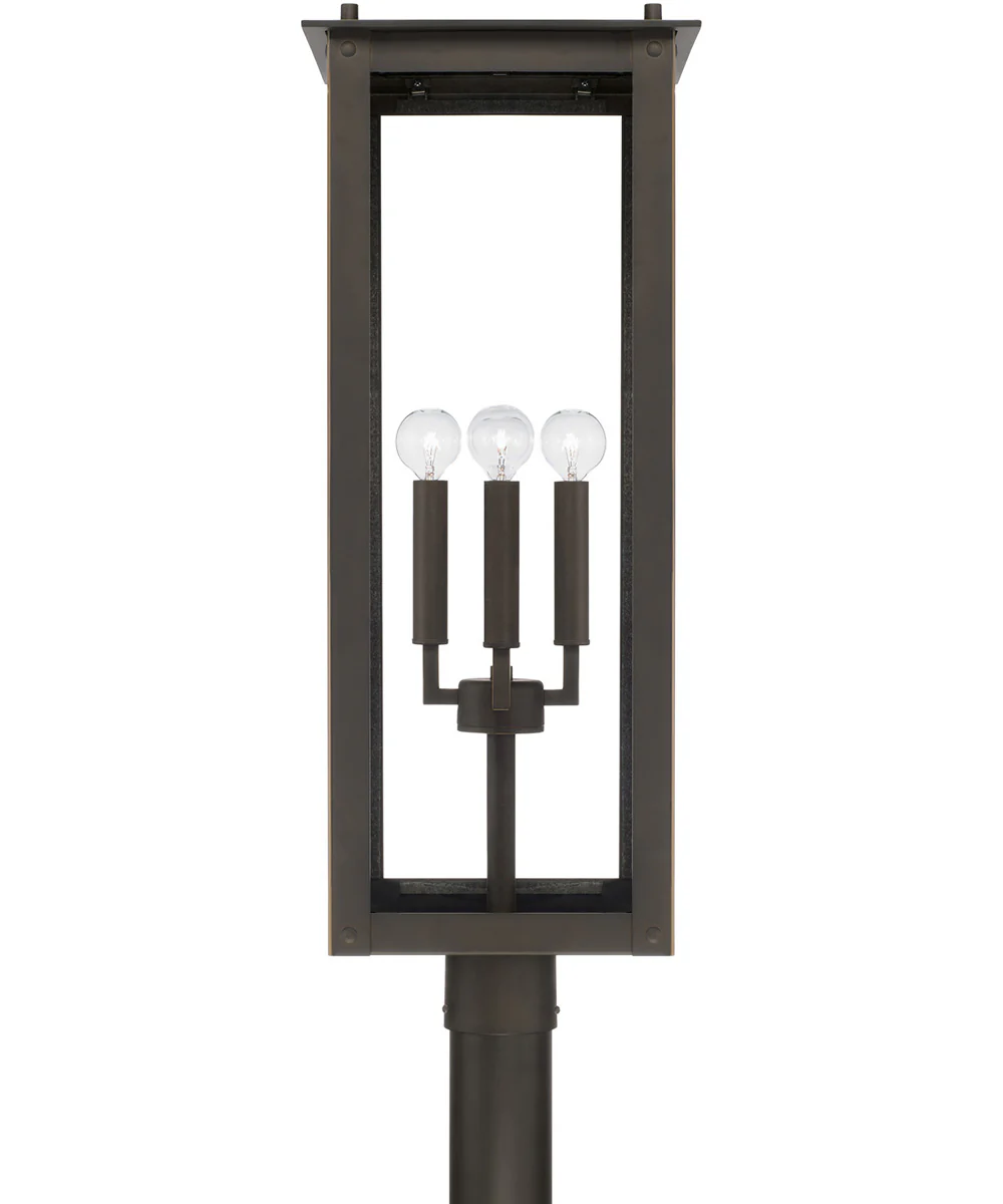 Hunt 4-Light Outdoor Post-Lantern Rain or Shine - Oiled Bronze - Image 4