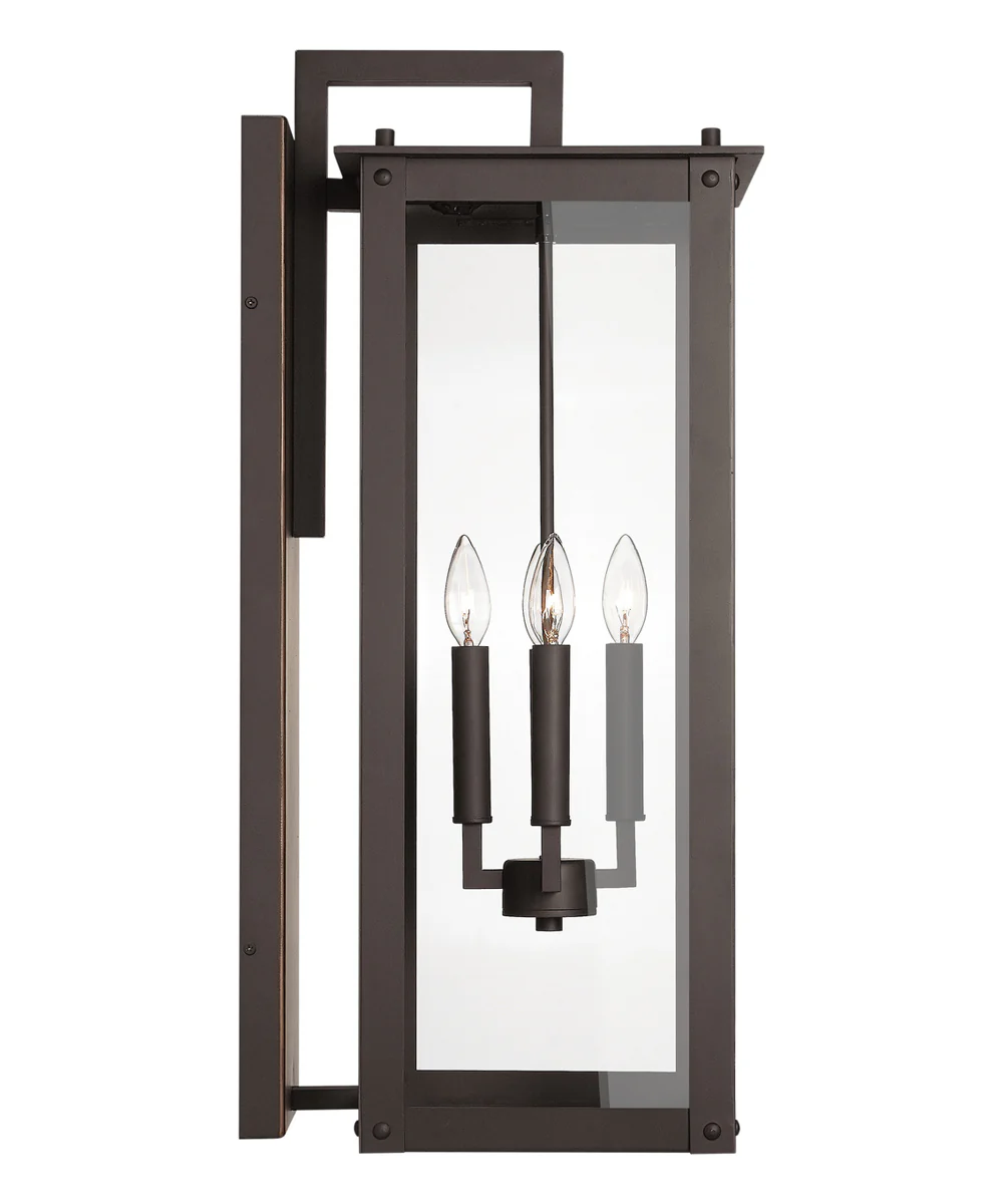 Hunt 4-Light Outdoor Wall Mount Rain or Shine - Oiled Bronze with Clear Glass - Image 5