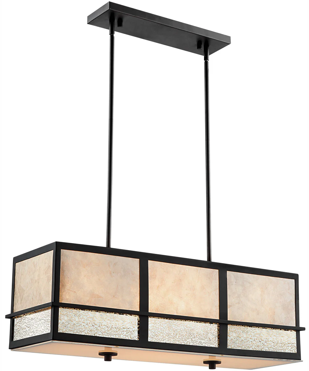 Hyden 4-Light Pendant - Dark Bronze/Mica Shade