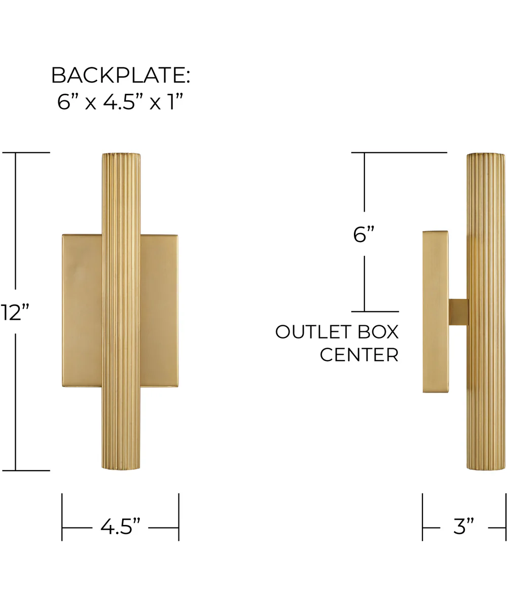 Ian 2-Light Sconce Aged Brass - Image 9