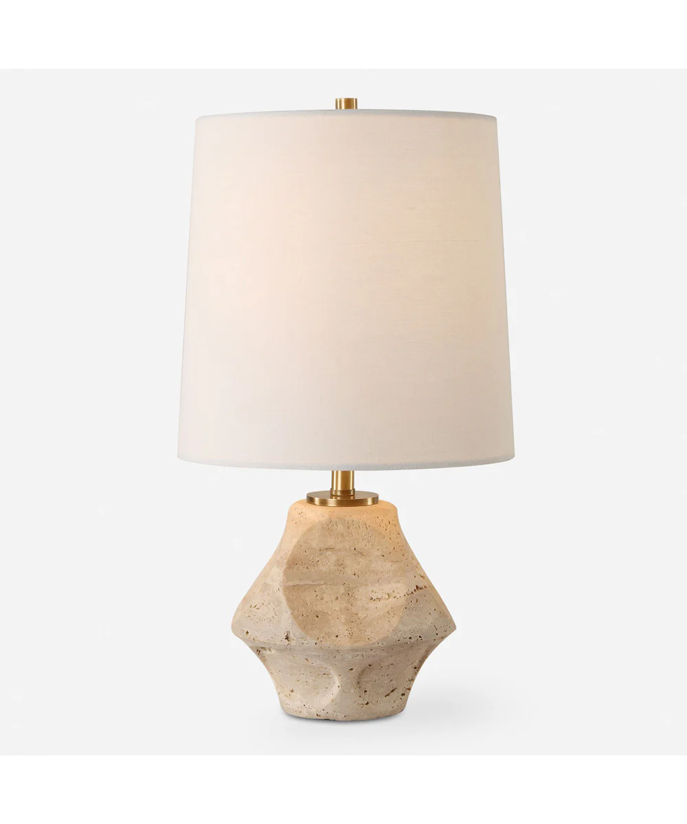 Indent Travertine Accent Lamp