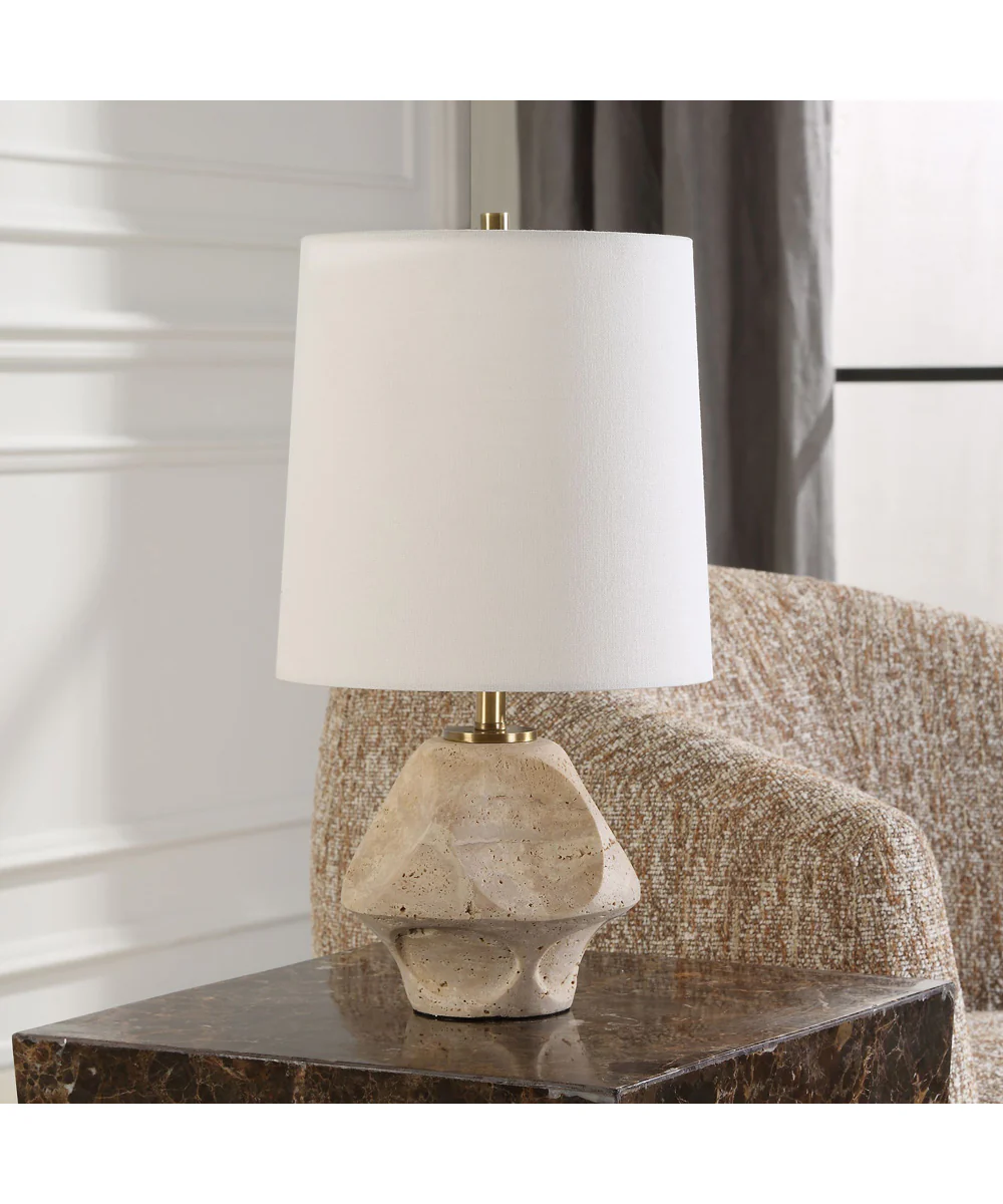 Indent Travertine Accent Lamp - Image 3