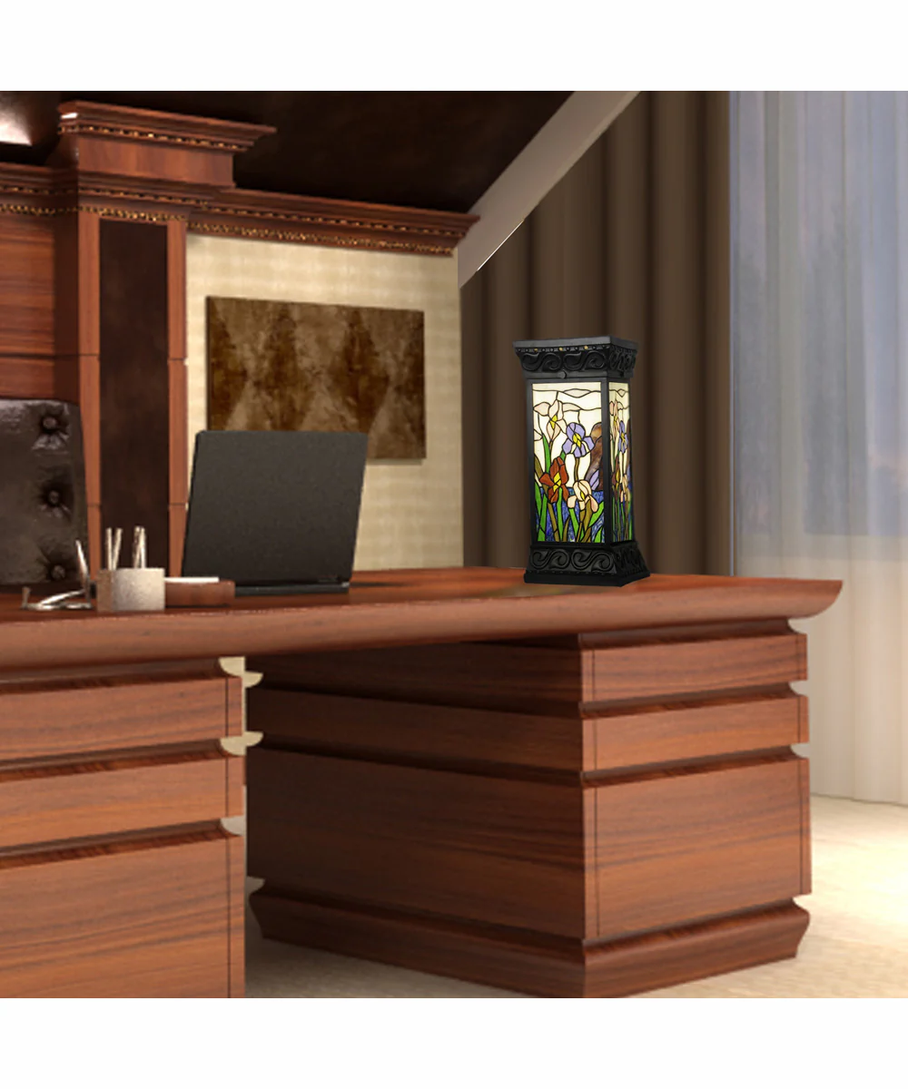 Iris Column Tiffany Accent Lamp - Image 2