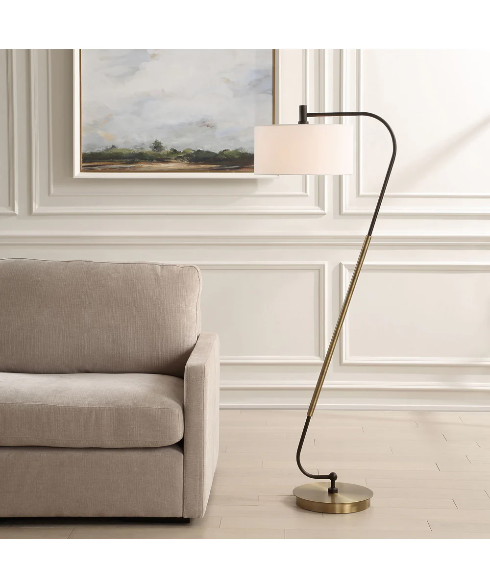 Irwin Curved Brass Floor Lamp - Image 2