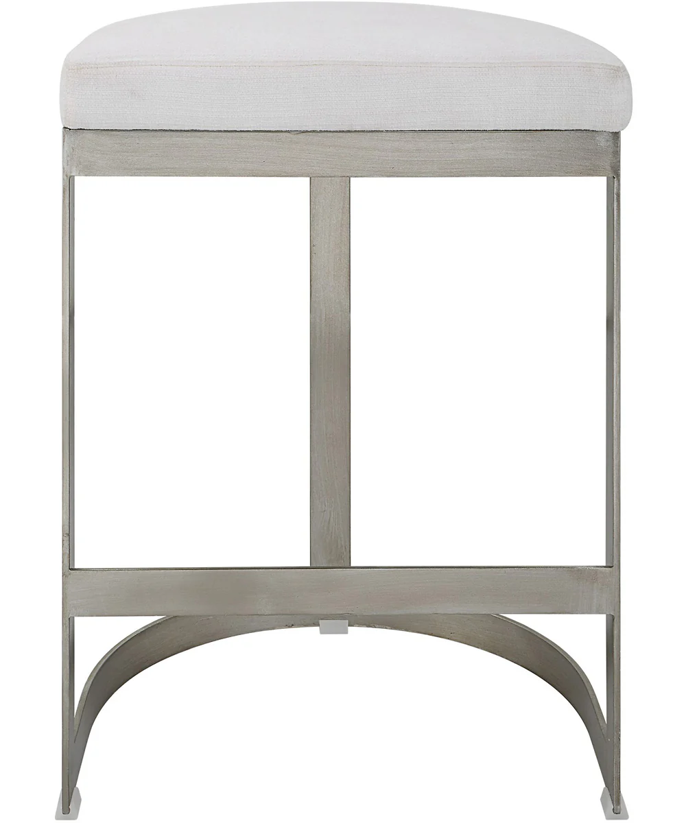 Ivanna Backless Silver Counter Stool