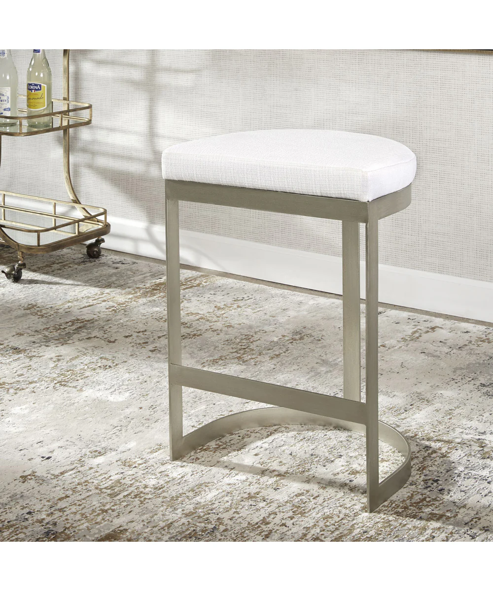 Ivanna Backless Silver Counter Stool - Image 2