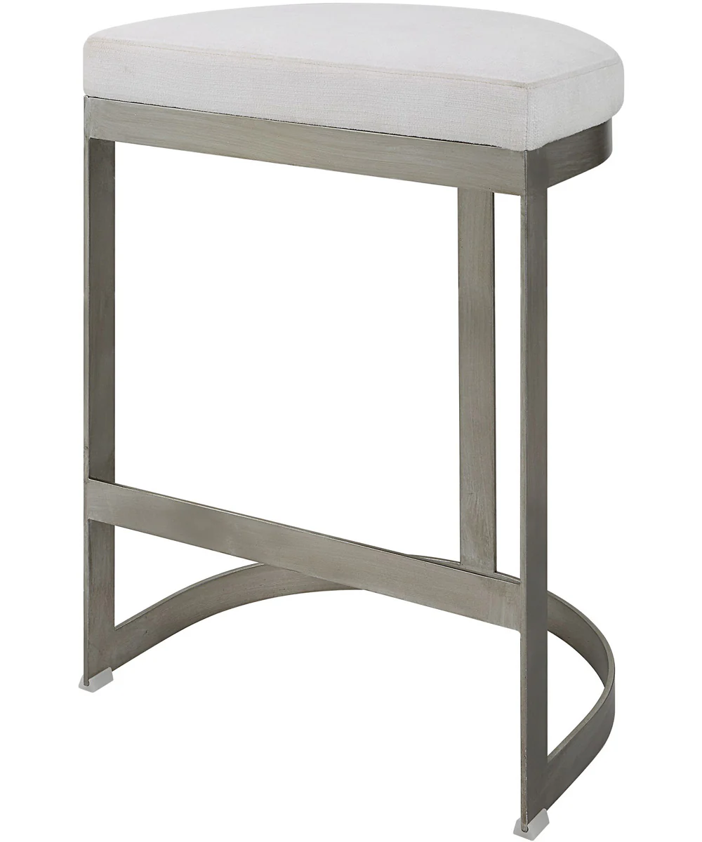 Ivanna Backless Silver Counter Stool - Image 3