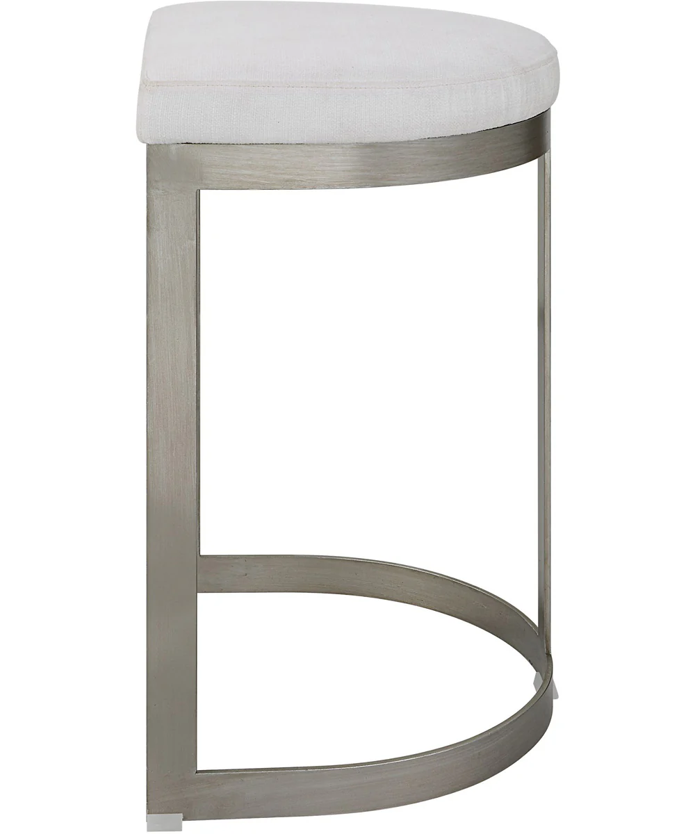 Ivanna Backless Silver Counter Stool - Image 4
