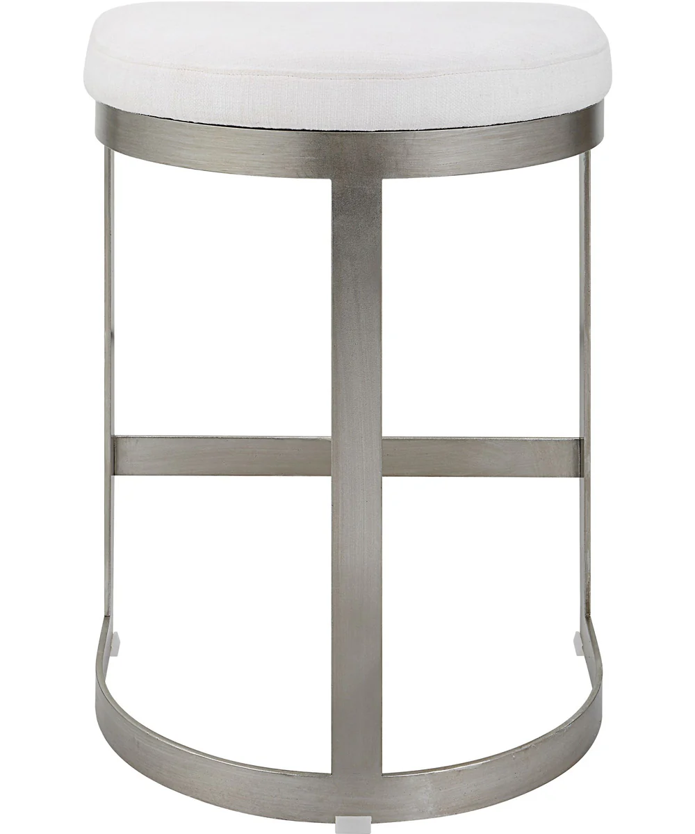 Ivanna Backless Silver Counter Stool - Image 5