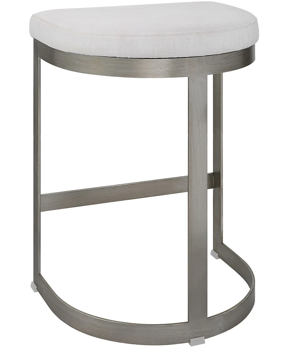Ivanna Backless Silver Counter Stool - Image 6